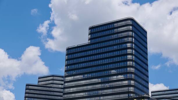 Building Blocks block patterns in the environment and in architectural high rise buildings harris county jail stock pictures, royalty-free photos & images
