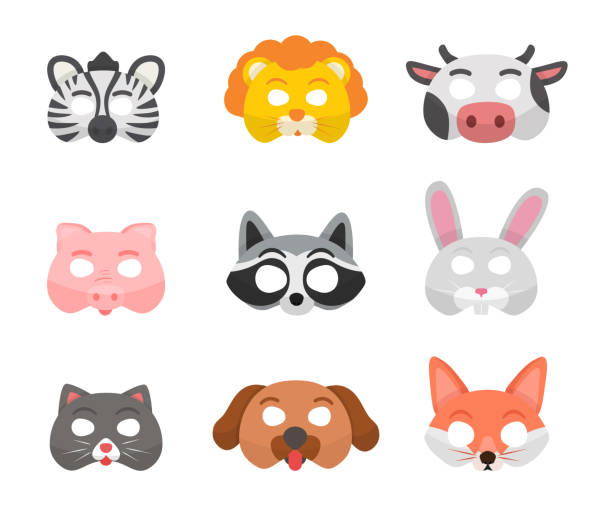 Animal Masks Flat Vector Illustrations Set Stock Illustration - Download  Image Now - Mask - Disguise, Animal, Costume - iStock