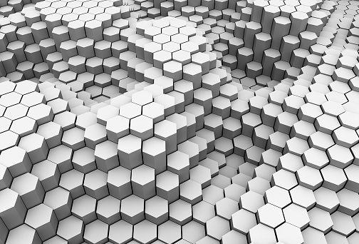 Abstract hexagonal surface