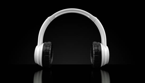 istock Headphones on black background 1155051880