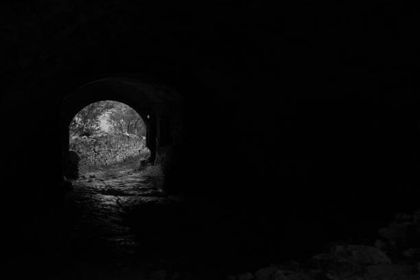 istock a tunnel in an old castle ruin 1155054122