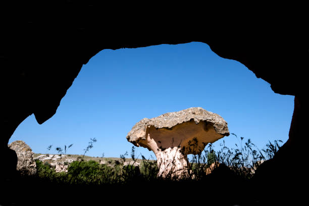 Naturally Shaped Rocks in Cappadocia Turkey. It is a panoramic photo.