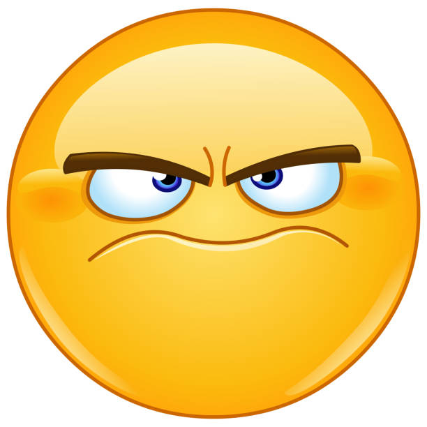 Grumpy emoticon Grumpy emoji emoticon angry emoji stock illustrations