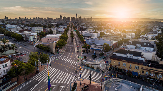 High quality stock aerial photos of the Castro District in San Francisco, California