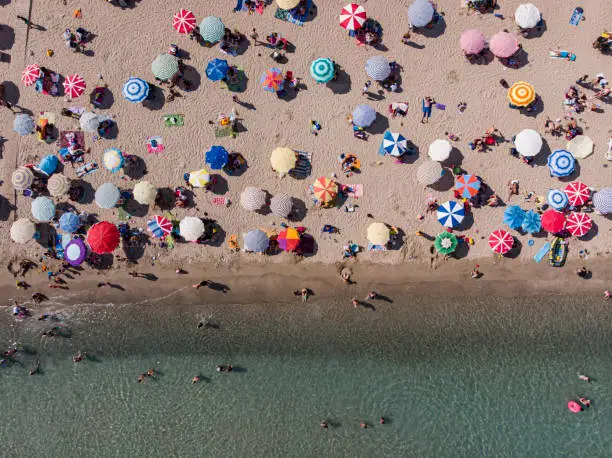 Aerial View Altinkum Beach at Turkey