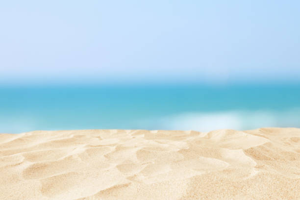istock Empty sand beach in front of summer sea background with copy space 1155058289