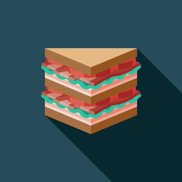 ilustraciones, imágenes clip art, dibujos animados e iconos de stock de icono del club sandwich - turkey sandwich illustrations