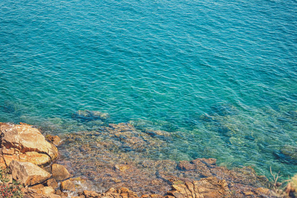 Beautiful wild rocky beach on Aegean sea