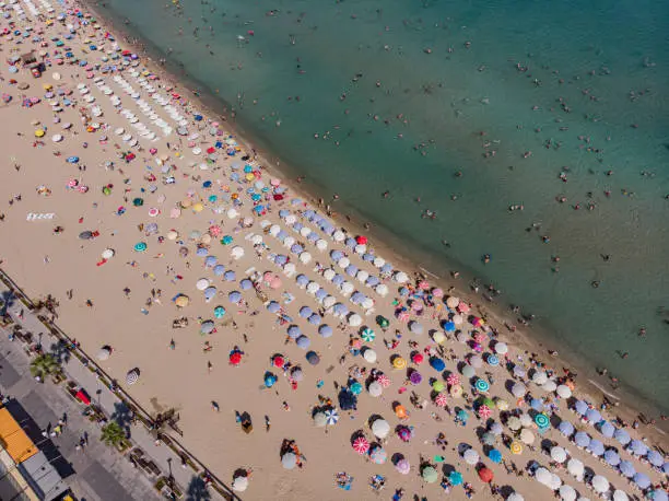 Aerial View Altinkum Beach at Turkey