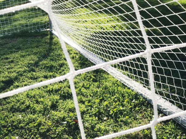 Soccer goal net stock photo