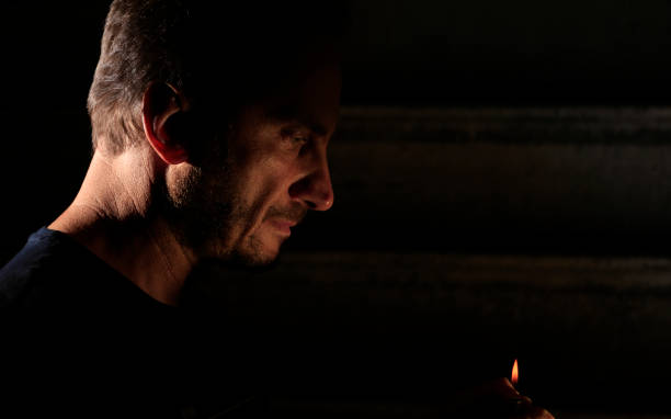 istock Silhouette of Man with flame 1155071014