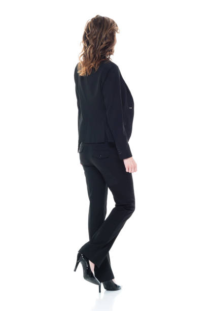 Businesswoman standing on white background, cutout, isolated,