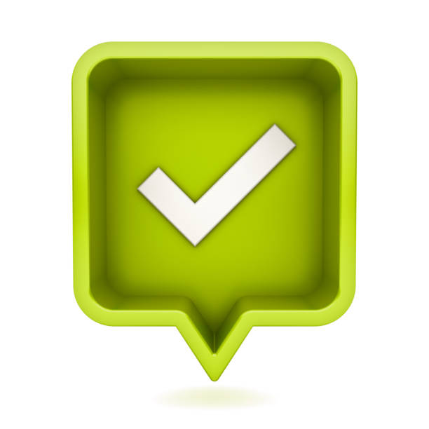 istock 3d social media notification check mark icon in green rounded square pin isolated on white background with shadow 1155072560