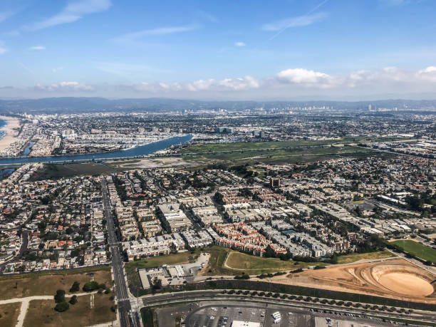 istock View from LAX of westside Los Angeles from plane during take off 1155080584