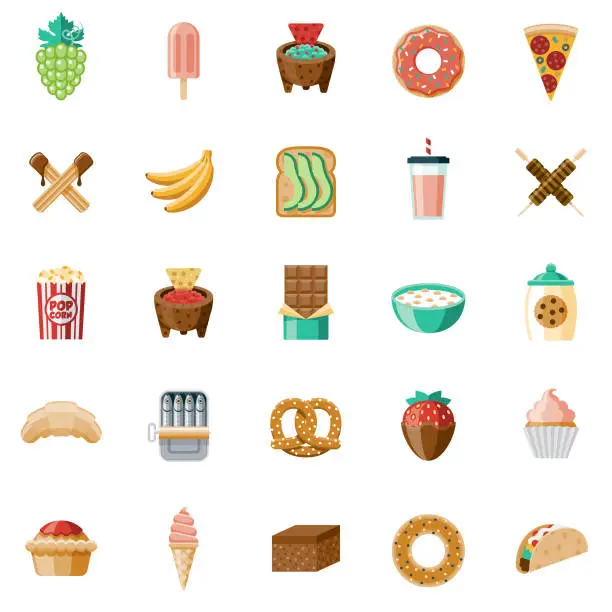 Vector illustration of Snacks Icon Set