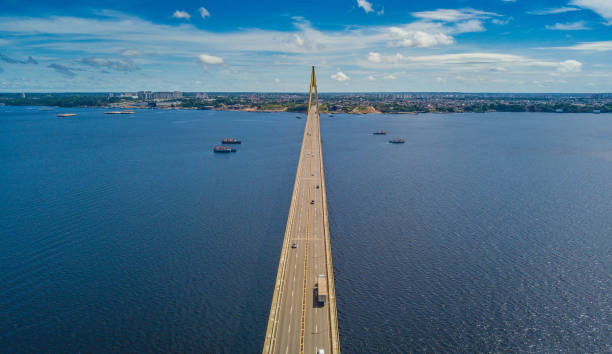 Rio Negro Bridge Bridge Journalist Phelippe Daou - Manaus - Amazonas rio negro brazil stock pictures, royalty-free photos & images
