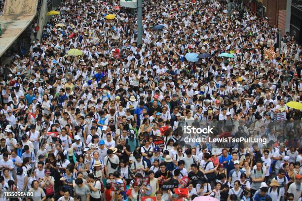 Protest Against Controversial Extradition Bill Stock Photo - Download Image Now - Protest, China - East Asia, Crowd of People