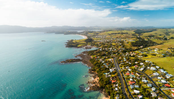istock Panoramic view of cable bay, New Zealand. 1155100792