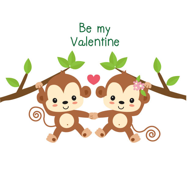 Valentines Greeting Card Couple Monkey In Love Stock Illustration - Download Image Now - Ape, Monkey, Two Animals - iStock Valentines Greeting Card Couple Monkey In Love Stock Illustration - Download Image Now - Ape, Monkey, Two Animals - iStock