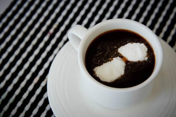 Coffee with milk powder stock photo