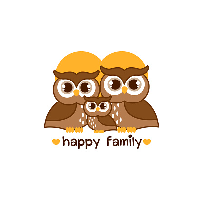 Happy Owl Family Cartoon Dad Mom And Baby Owl Vector Illustration Stock  Illustration - Download Image Now - iStock
