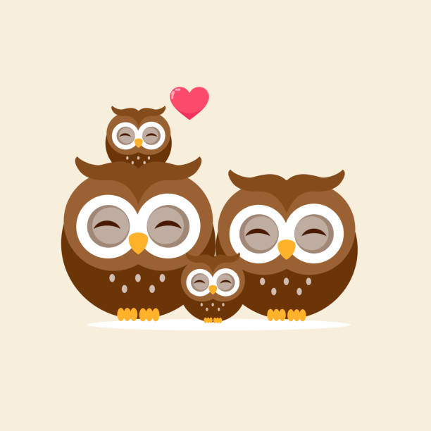 istock Family of owls with newborn owlet. 1155111499