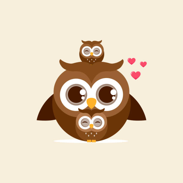 istock Family of owls with newborn owlet. 1155111651