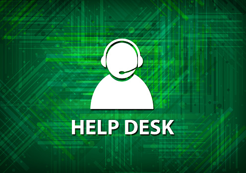 Help Desk Back View Help Desk Green Background Stock Illustration - Download Image Now ...