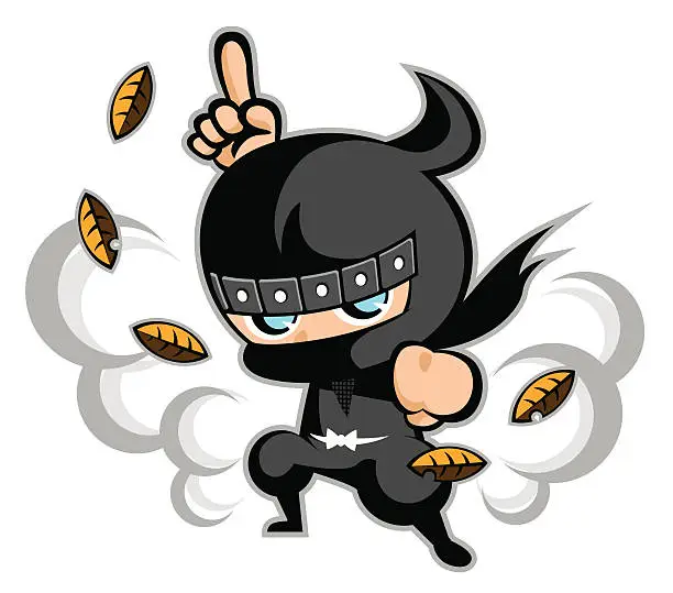 Vector illustration of Black Ninja