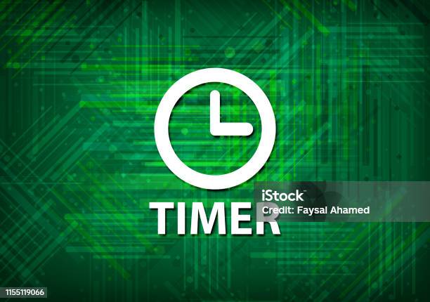 Timer Green Background Stock Illustration - Download Image Now ...