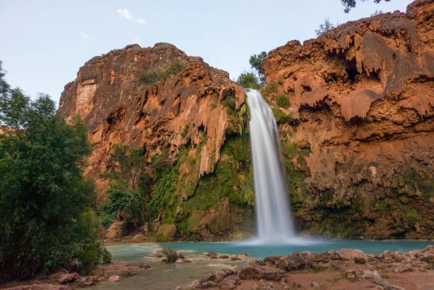 Havasu Falls Havasu Falls in Supai Arizona havasu creek stock pictures, royalty-free photos & images