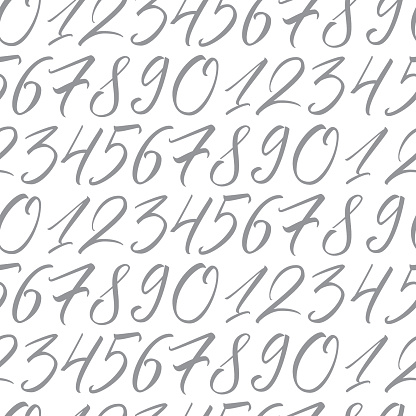 Repeating Pattern In Numbers Numbers Seamless Repeating Pattern With Hand Elegant Calligraphy ...