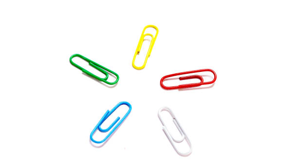 istock Color binder clips Illustration on white background 1155129599
