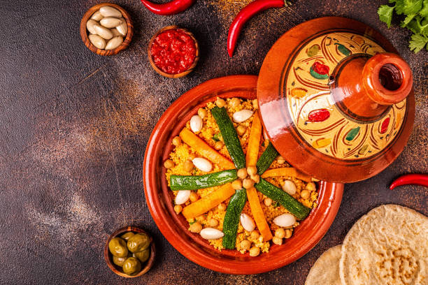 istock Vegetable tagine with almond and chickpea couscousm 1155130919