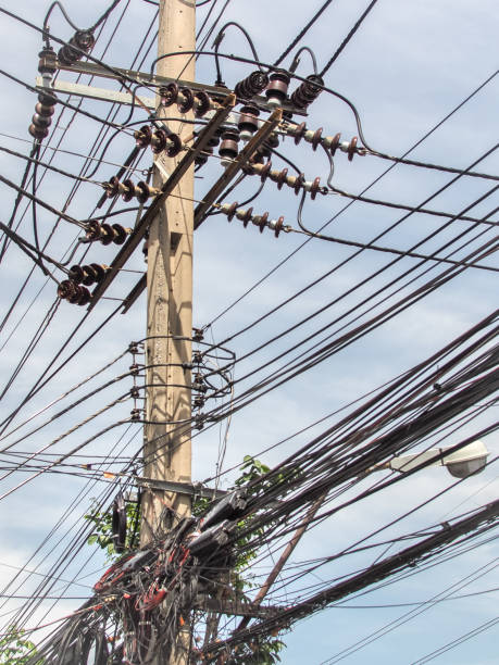 istock Wire and cable clutter, The chaos of cables 1155136028