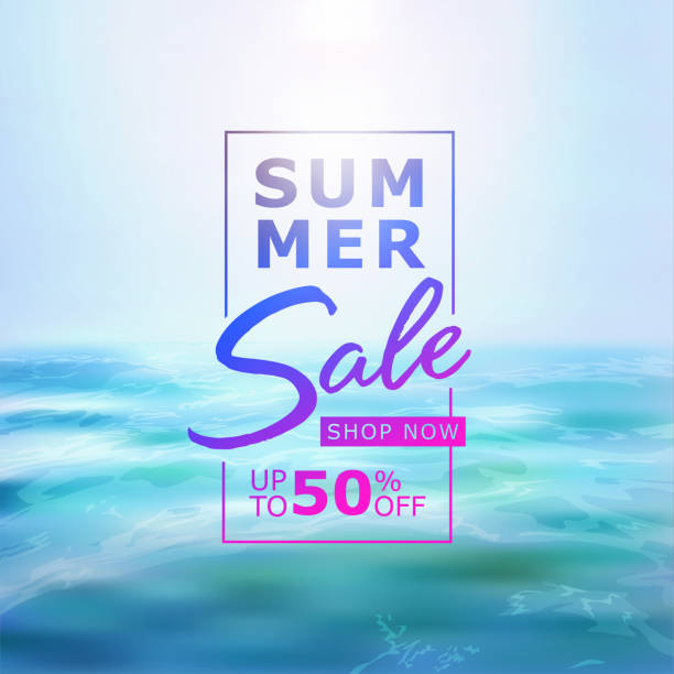 istock Summer abstract sale banner with beautiful sea, sun highlights and blue sky. 1155139075