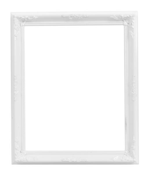 istock Vintage White Wood Frame ISOLATED on White Background. 1155142255