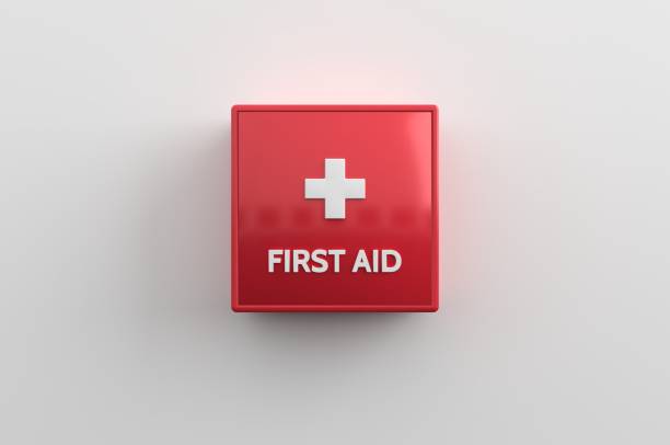 firdt 원조, 첫 라인 건강 관리 - first aid kit accident safety emergency sign 뉴스 사진 이미지