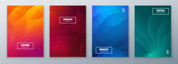 Vector illustration of Minimal modern cover design. Dynamic colorful gradients. Future geometric patterns. poster template vector design.