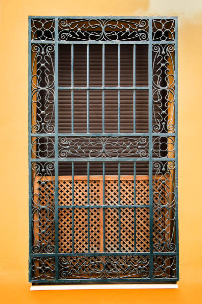 istock Window with a lattice of an ancient building 1155150540