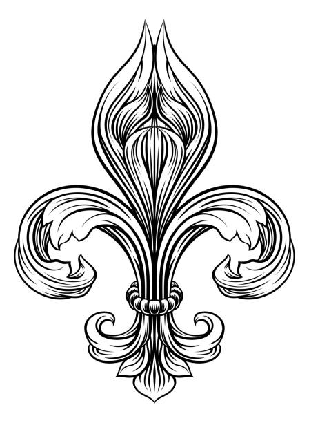 Fleur De Lis Graphic Design Element A Fleur De Lis heraldic coat of arms graphic design element fleur stock illustrations