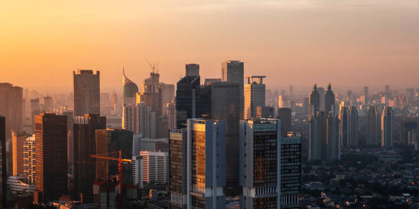 istock Heart of business District in Jakarta in Blue Hour 1155152245