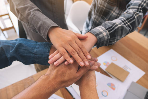 istock Businessman putting their hands together 1155160019