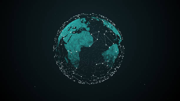 istock Virtual planet covered with business connections around the globe. 1155161295