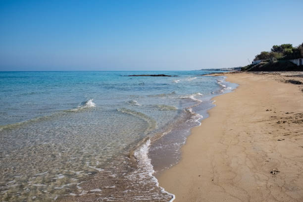 istock Sandy beach with transparent sea water. 1155167448
