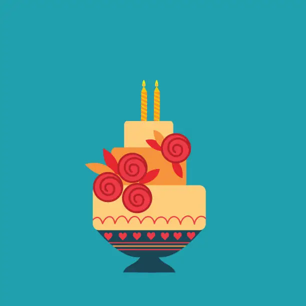 Vector illustration of Cake .