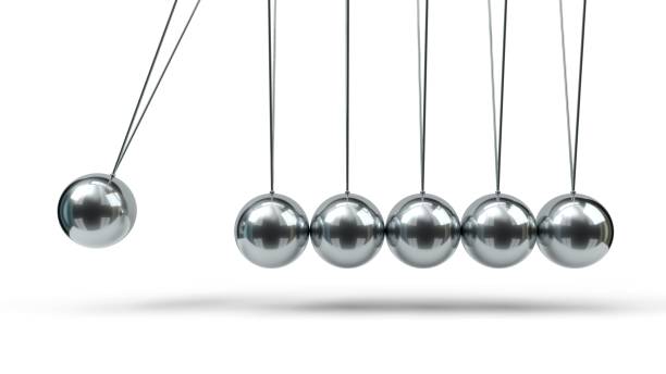 istock Newton's Cradle with silver balls. 3d illustration 1155169604