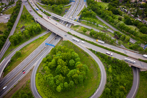 Germany: Intersection highways from above.