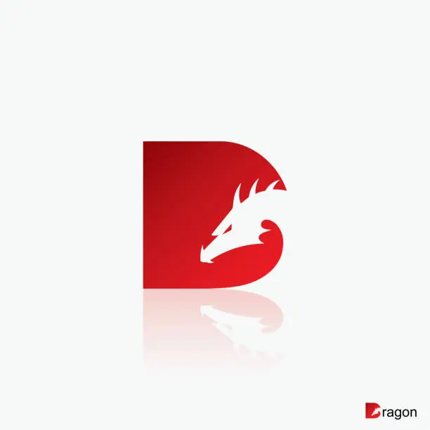 Vector illustration of Dragon symbol - capital letter 