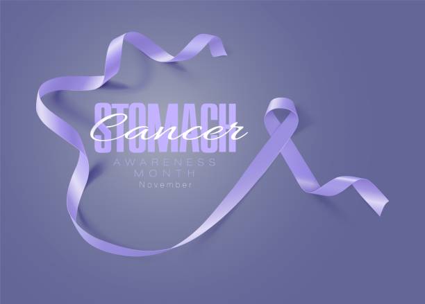 istock Hope. Stomach Cancer Awareness Calligraphy Poster Design. Realistic Periwinkle Ribbon. November is Cancer Awareness Month. Vector 1155170309